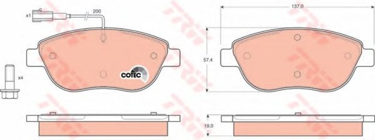 Set placute frana,frana disc LANCIA DELTA III (844) (2008 - 2014) TRW GDB1483 piesa NOUA