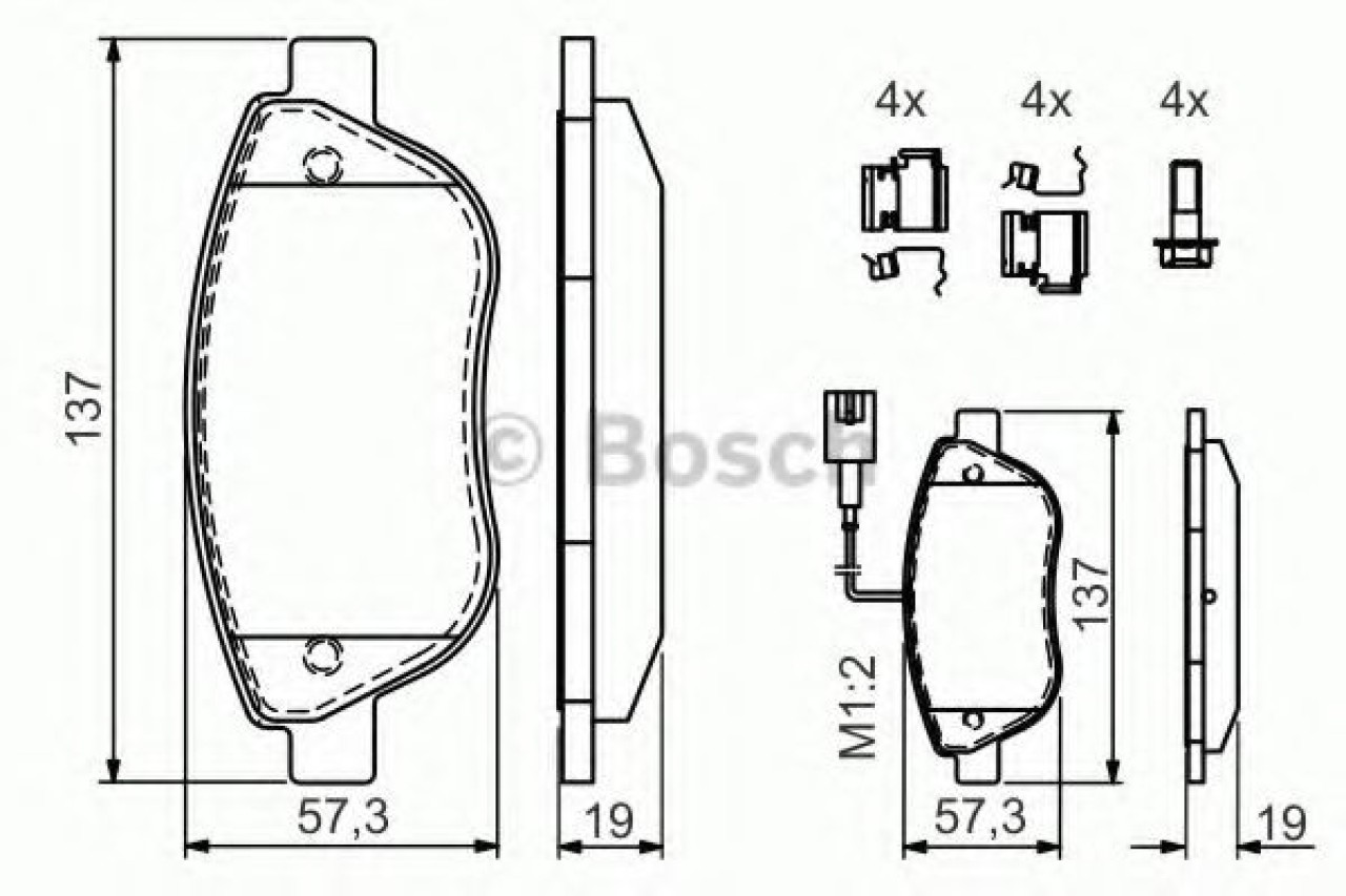 Set placute frana,frana disc LANCIA DELTA III (844) (2008 - 2014) BOSCH 0 986 424 596 piesa NOUA