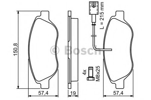 Set placute frana,frana disc LANCIA LYBRA (839AX) (1999 - 2005) BOSCH 0 986 424 595 piesa NOUA