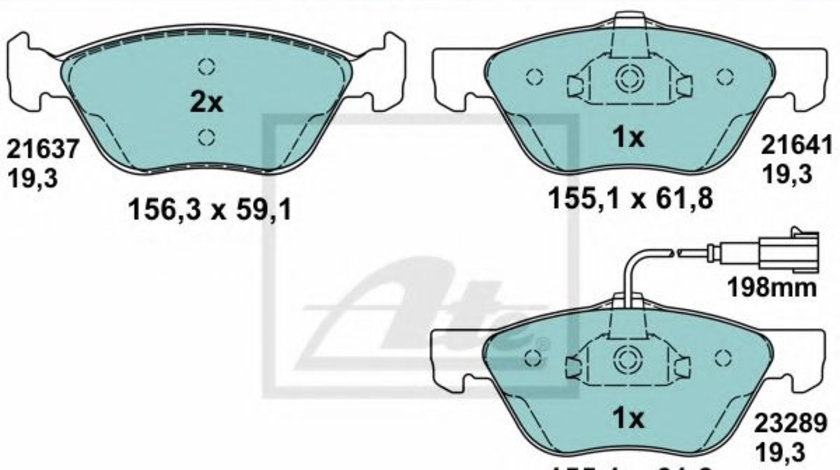 Set placute frana,frana disc LANCIA LYBRA (839AX) (1999 - 2005) ATE 13.0470-7140.2 piesa NOUA