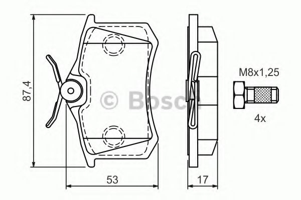 Set placute frana,frana disc LANCIA PHEDRA (179) (2002 - 2010) BOSCH 0 986 424 751 piesa NOUA
