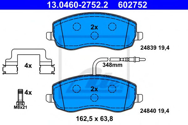 Set placute frana,frana disc LANCIA PHEDRA (179) (2002 - 2010) ATE 13.0460-2752.2 piesa NOUA