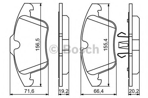Set placute frana,frana disc LAND ROVER RANGE ROVER EVOQUE (LV) (2011 - 2016) BOSCH 0 986 494 246 pi...