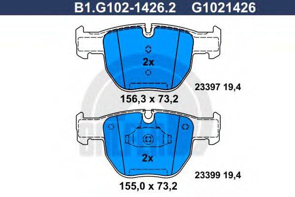 Set placute frana,frana disc LAND ROVER RANGE ROVER III (LM) (2002 - 2012) GALFER B1.G102-1426.2 piesa NOUA