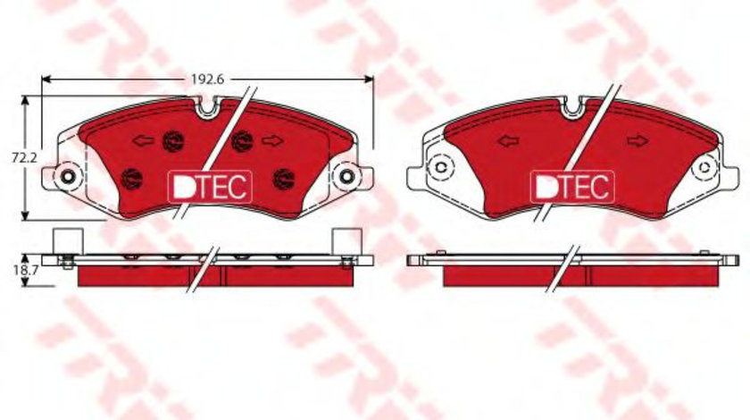 Set placute frana,frana disc LAND ROVER RANGE ROVER SPORT (LS) (2005 - 2013) TRW GDB1898DTE piesa NOUA