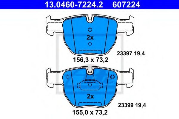 Set placute frana,frana disc LAND ROVER RANGE ROVER III (LM) (2002 - 2012) ATE 13.0460-7224.2 piesa NOUA
