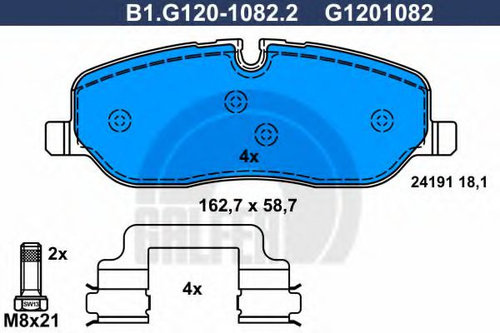 Set placute frana,frana disc LAND ROVER RANGE ROVER SPORT (LS) (2005 - 2013) GALFER B1.G120-1082.2 p...