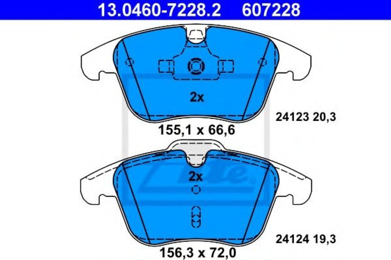 Set placute frana,frana disc LAND ROVER FREELANDER 2 (LF, FA) (2006 - 2014) ATE 13.0460-7228.2 piesa NOUA