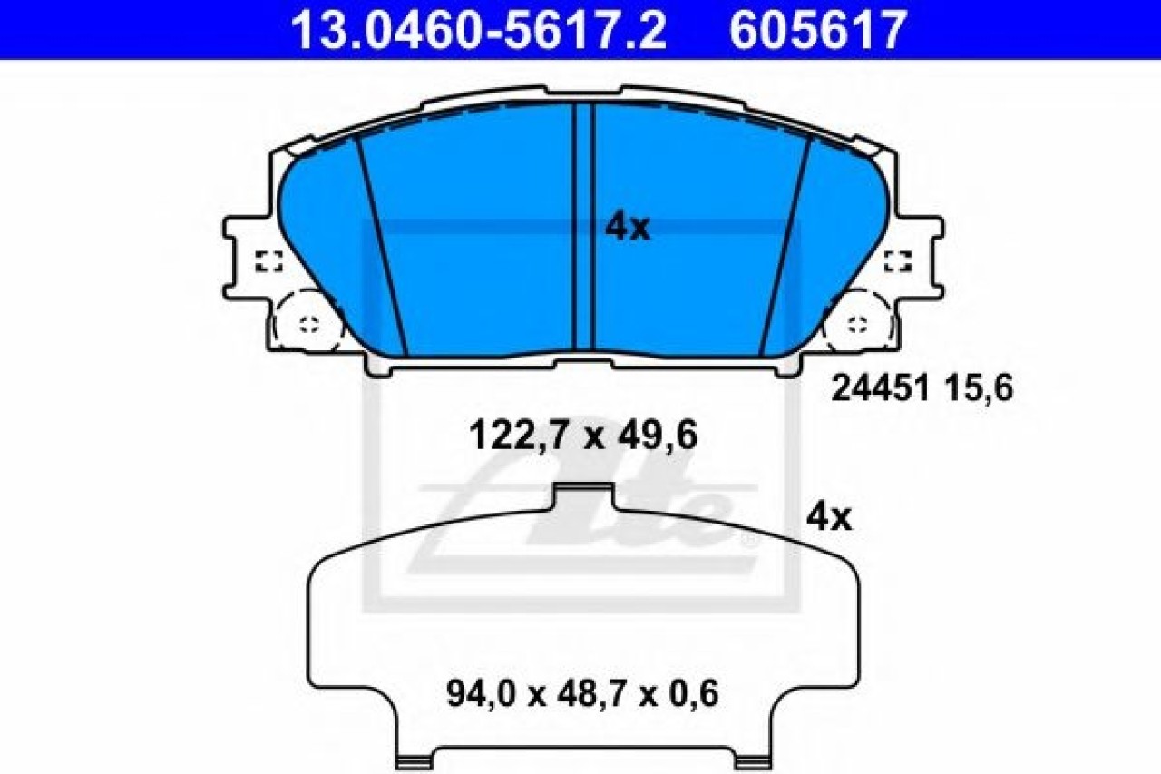 Set placute frana,frana disc LEXUS CT (ZWA1) (2010 - 2016) ATE 13.0460-5617.2 piesa NOUA