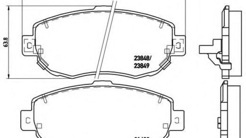 Set placute frana,frana disc LEXUS GS (JZS147) (1993 - 1997) BREMBO P 83 037 piesa NOUA