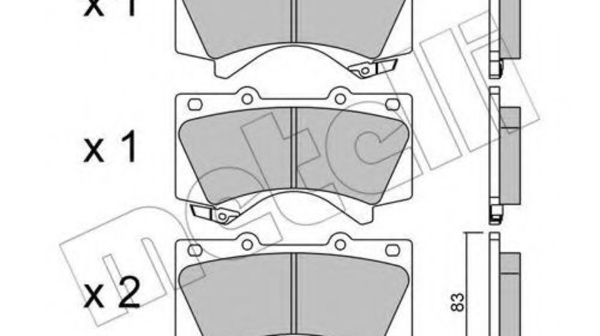 Set placute frana,frana disc LEXUS LX (UZJ100) (1997 - 2008) METELLI 22-0821-0 piesa NOUA