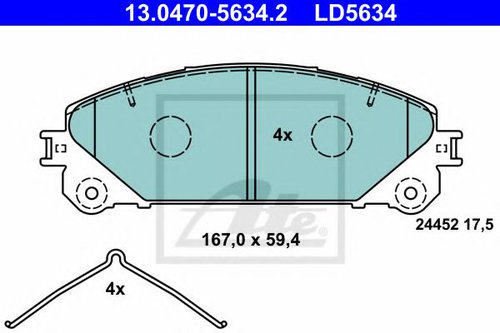 Set placute frana,frana disc LEXUS RX (GGL1, GYL1, AGL1) (2008 - 2015) ATE 13.0470-5634.2 piesa NOUA