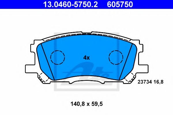 Set placute frana,frana disc LEXUS RX (MHU3, GSU3, MCU3) (2003 - 2008) ATE 13.0460-5750.2 piesa NOUA