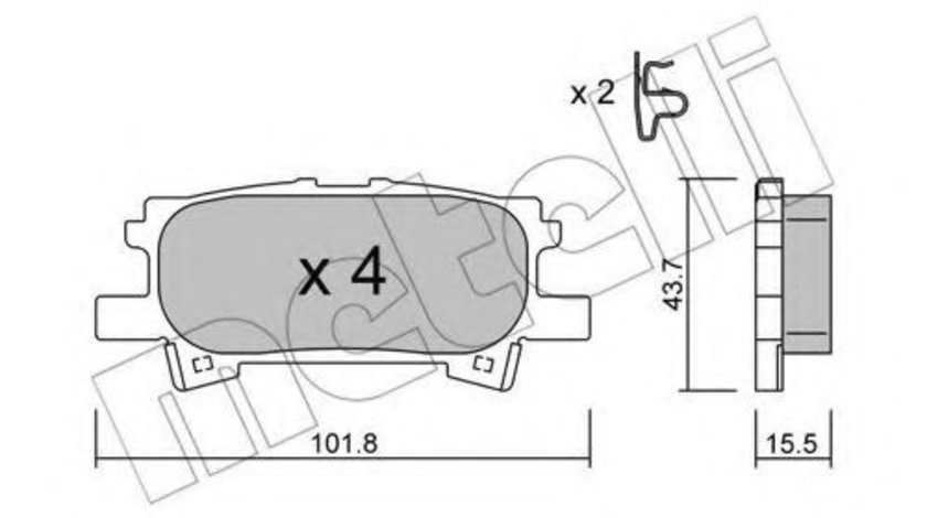 Set placute frana,frana disc LEXUS RX (MHU3, GSU3, MCU3) (2003 - 2008) METELLI 22-0619-0 piesa NOUA