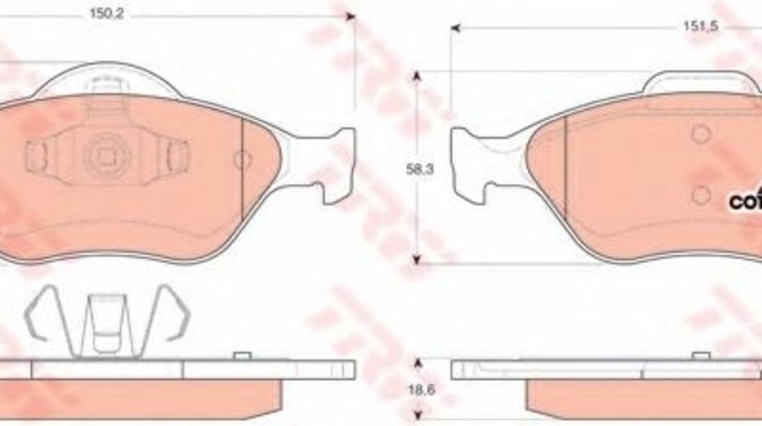 Set placute frana,frana disc MAZDA 2 (DY) (2003 - 2016) TRW GDB1419 piesa NOUA