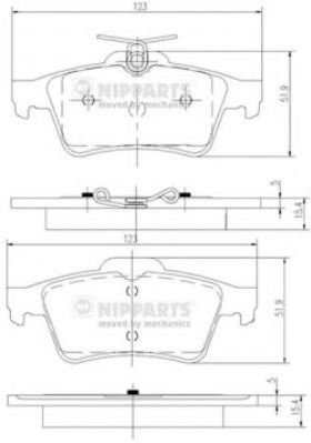 Set placute frana,frana disc MAZDA 3 (BK) (2003 - 2009) NIPPARTS N3613022 piesa NOUA