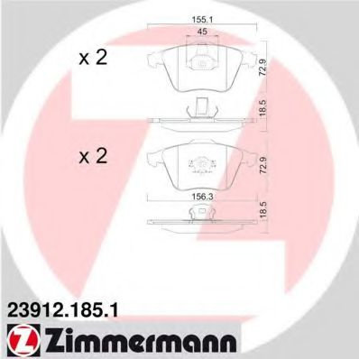 Set placute frana,frana disc MAZDA 3 (BL) (2008 - 2016) ZIMMERMANN 23912.185.1 piesa NOUA