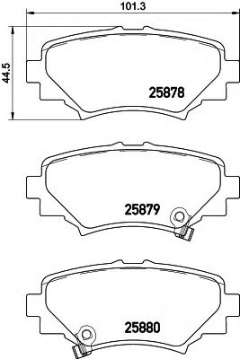 Set placute frana,frana disc MAZDA 3 (BM) (2013 - 2016) TEXTAR 2587801 piesa NOUA