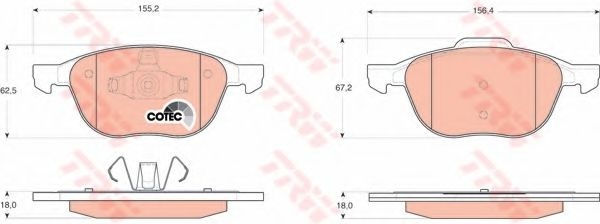 Set placute frana,frana disc MAZDA 5 (CR19) (2005 - 2016) TRW GDB1583 piesa NOUA