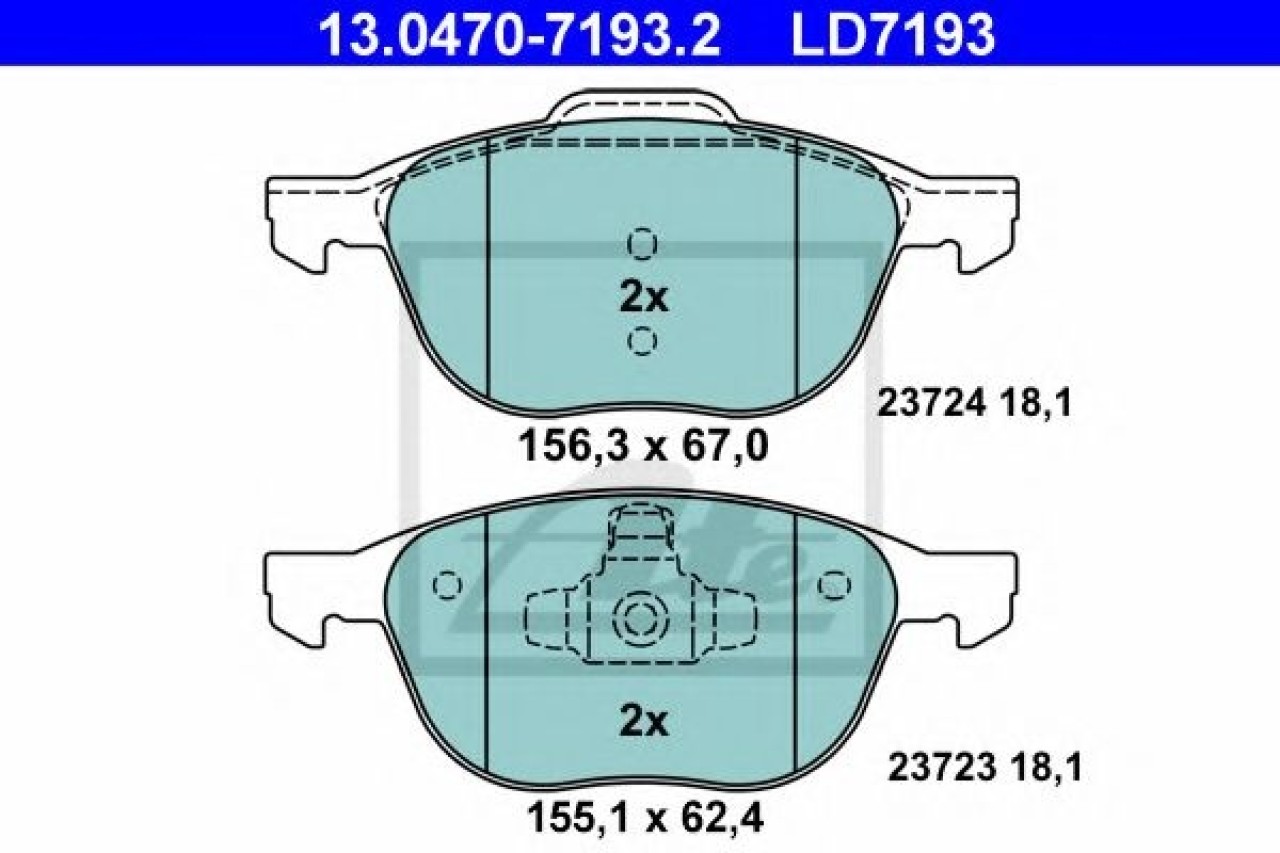 Set placute frana,frana disc MAZDA 5 (CR19) (2005 - 2016) ATE 13.0470-7193.2 piesa NOUA
