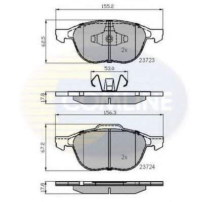 Set placute frana,frana disc MAZDA 5 (CW) (2010 - 2016) COMLINE CBP01323 piesa NOUA