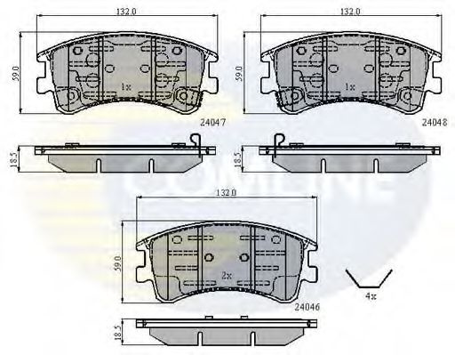 Set placute frana,frana disc MAZDA 6 (GG) (2002 - 2008) COMLINE CBP3950 piesa NOUA