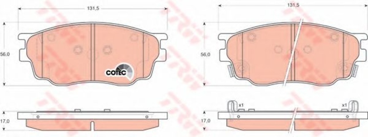 Set placute frana,frana disc MAZDA 6 (GG) (2002 - 2008) TRW GDB3309 piesa NOUA