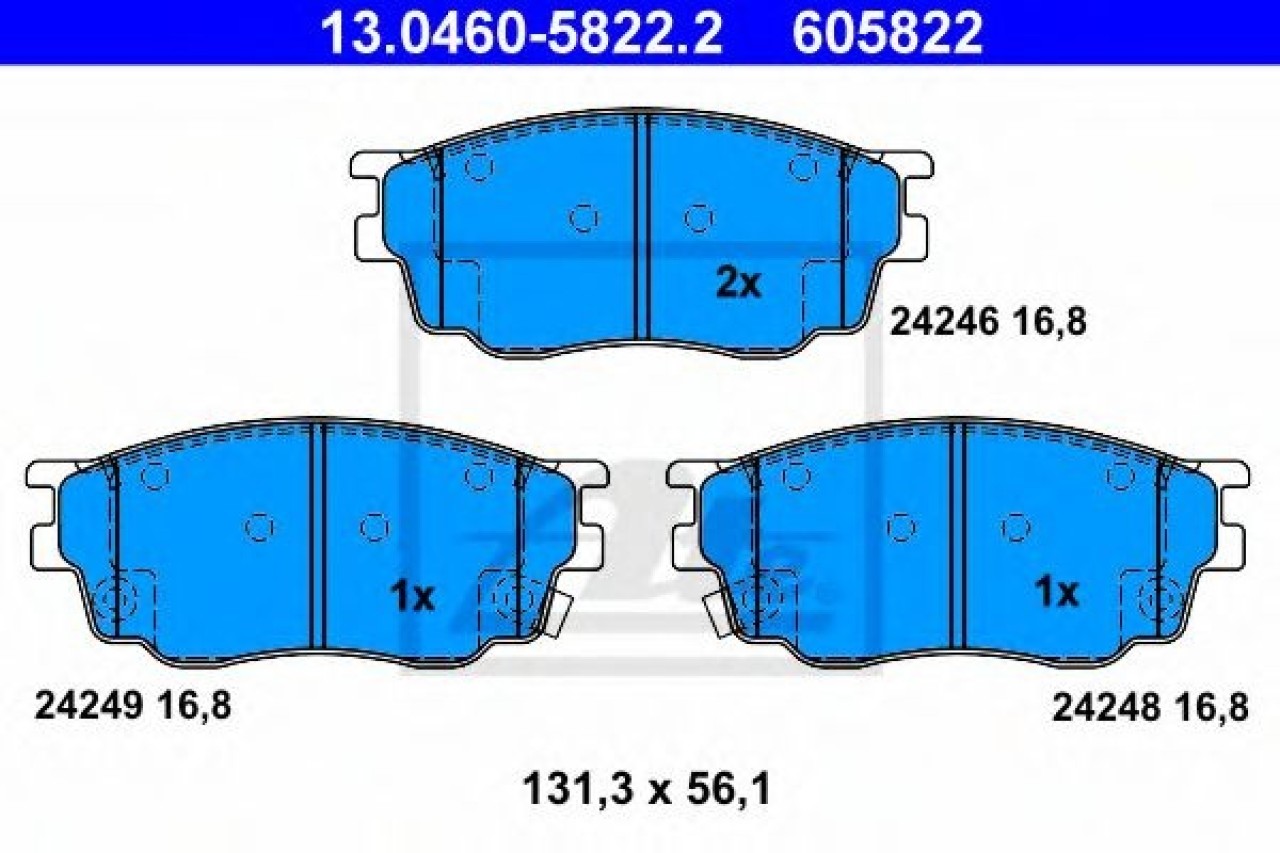 Set placute frana,frana disc MAZDA 6 (GG) (2002 - 2008) ATE 13.0460-5822.2 piesa NOUA