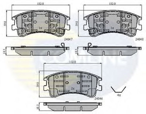 Set placute frana,frana disc MAZDA 6 Hatchback (GG) (2002 - 2008) COMLINE CBP3950 piesa NOUA