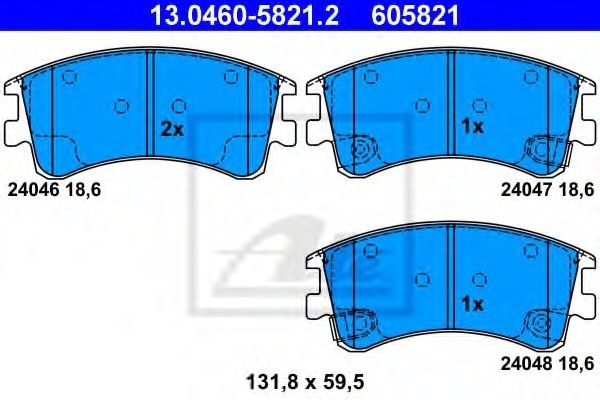 Set placute frana,frana disc MAZDA 6 Hatchback (GG) (2002 - 2008) ATE 13.0460-5821.2 piesa NOUA