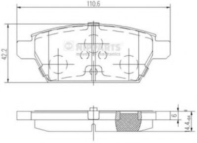 Set placute frana,frana disc MAZDA 6 Hatchback (GH) (2007 - 2016) NIPPARTS J3613019 piesa NOUA