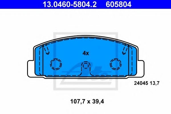 Set placute frana,frana disc MAZDA 6 Hatchback (GH) (2007 - 2016) ATE 13.0460-5804.2 piesa NOUA