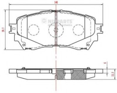 Set placute frana,frana disc MAZDA 6 Limuzina (GJ, GH) (2012 - 2016) NIPPARTS N3603074 piesa NOUA