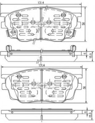 Set placute frana,frana disc MAZDA 6 Station Wagon (GY) (2002 - 2007) NIPPARTS J3603055 piesa NOUA