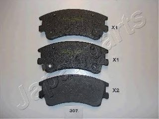 Set placute frana,frana disc MAZDA 6 Station Wagon (GY) (2002 - 2007) JAPANPARTS PA-307AF piesa NOUA