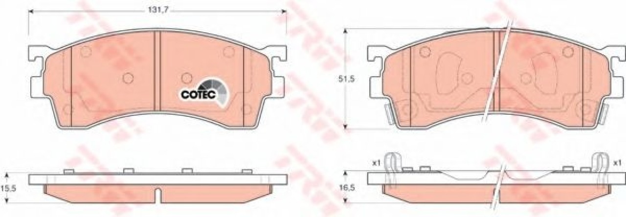 Set placute frana,frana disc MAZDA PREMACY (CP) (1999 - 2005) TRW GDB3209 piesa NOUA