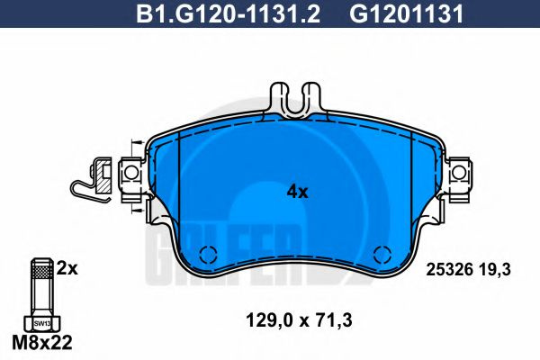 Set placute frana,frana disc MERCEDES A-CLASS (W176) (2012 - 2016) GALFER B1.G120-1131.2 piesa NOUA