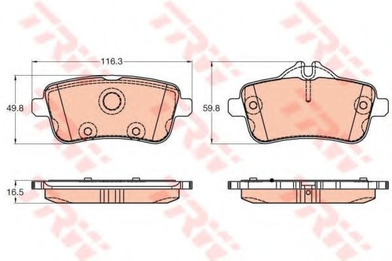 Set placute frana,frana disc MERCEDES A-CLASS (W176) (2012 - 2016) TRW GDB1947 piesa NOUA