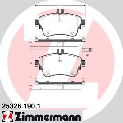 Set placute frana,frana disc MERCEDES A-CLASS (W176) (2012 - 2016) ZIMMERMANN 25326.190.1 piesa NOUA