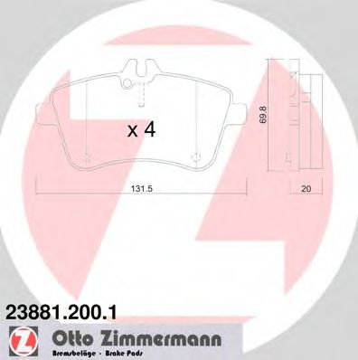 Set placute frana,frana disc MERCEDES A-CLASS (W169) (2004 - 2012) ZIMMERMANN 23881.200.1 piesa NOUA