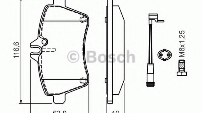 Set placute frana,frana disc MERCEDES A-CLASS (W169) (2004 - 2012) BOSCH 0 986 494 087 piesa NOUA