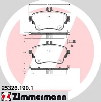 Set placute frana,frana disc MERCEDES B-CLASS (W246, W242) (2011 - 2016) ZIMMERMANN 25326.190.1 pies...