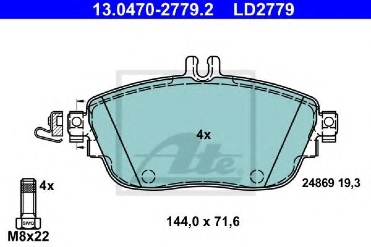 Set placute frana,frana disc MERCEDES B-CLASS (W246, W242) (2011 - 2016) ATE 13.0470-2779.2 piesa NOUA