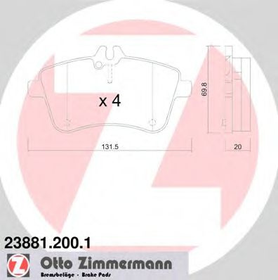 Set placute frana,frana disc MERCEDES B-CLASS (W245) (2005 - 2011) ZIMMERMANN 23881.200.1 piesa NOUA