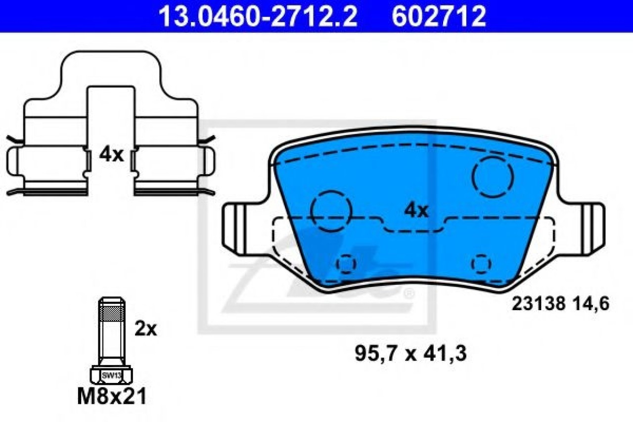Set placute frana,frana disc MERCEDES B-CLASS (W245) (2005 - 2011) ATE 13.0460-2712.2 piesa NOUA