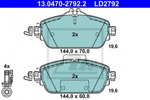Set placute frana,frana disc MERCEDES C-CLASS T-Model (S205) (2014 - 2016) ATE 13.0470-2792.2 piesa NOUA