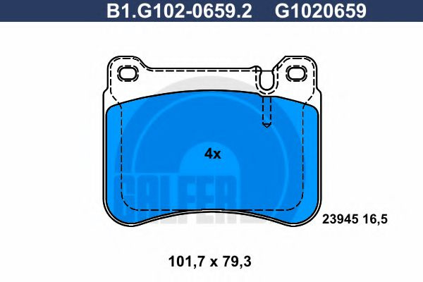 Set placute frana,frana disc MERCEDES C-CLASS T-Model (S203) (2001 - 2007) GALFER B1.G102-0659.2 piesa NOUA