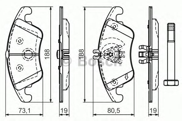Set placute frana,frana disc MERCEDES C-CLASS T-Model (S204) (2007 - 2014) BOSCH 0 986 494 263 piesa NOUA