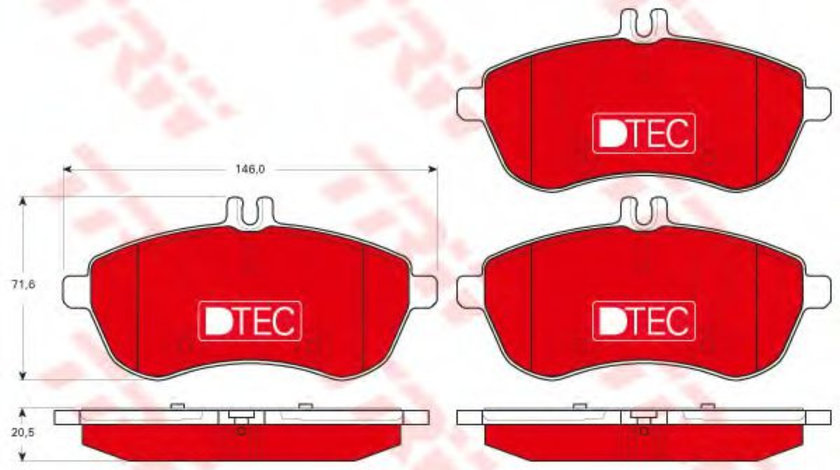 Set placute frana,frana disc MERCEDES C-CLASS T-Model (S204) (2007 - 2014) TRW GDB1736DTE piesa NOUA