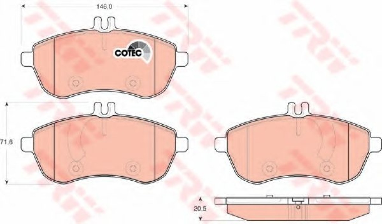 Set placute frana,frana disc MERCEDES C-CLASS T-Model (S204) (2007 - 2014) TRW GDB1736 piesa NOUA